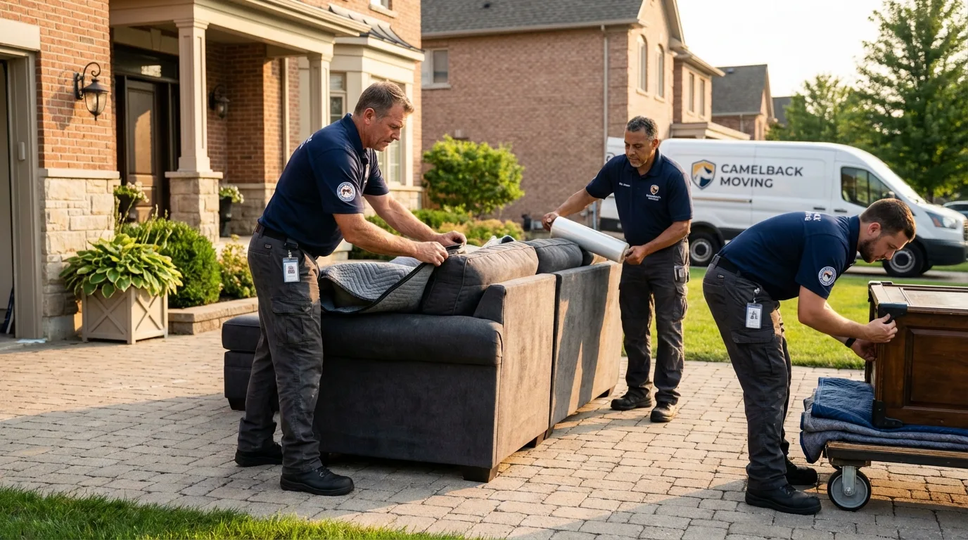 Large estate moving crew wrapping furniture in Birdsboro, PA