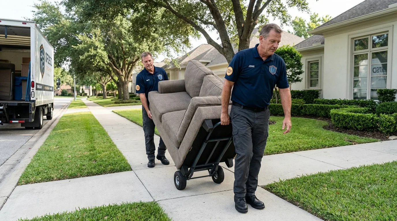 Local residential moving crew loading furniture in Birdsboro, PA