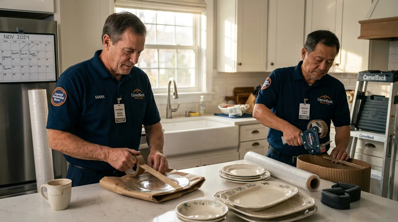 Professional crew packing kitchen dishware in Birdsboro, PA